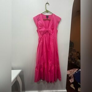Elegant Pink Sleeveless Dress with POCKETS